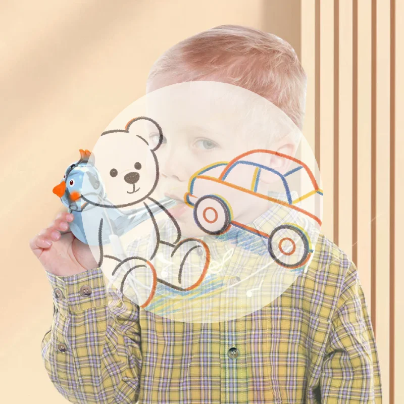 

1Pc Bathtime Musical Toys Cartoon Bird Whistle Water Whistle Bird Shaped With Lanyard Small Musical Instrument Toy Gift#