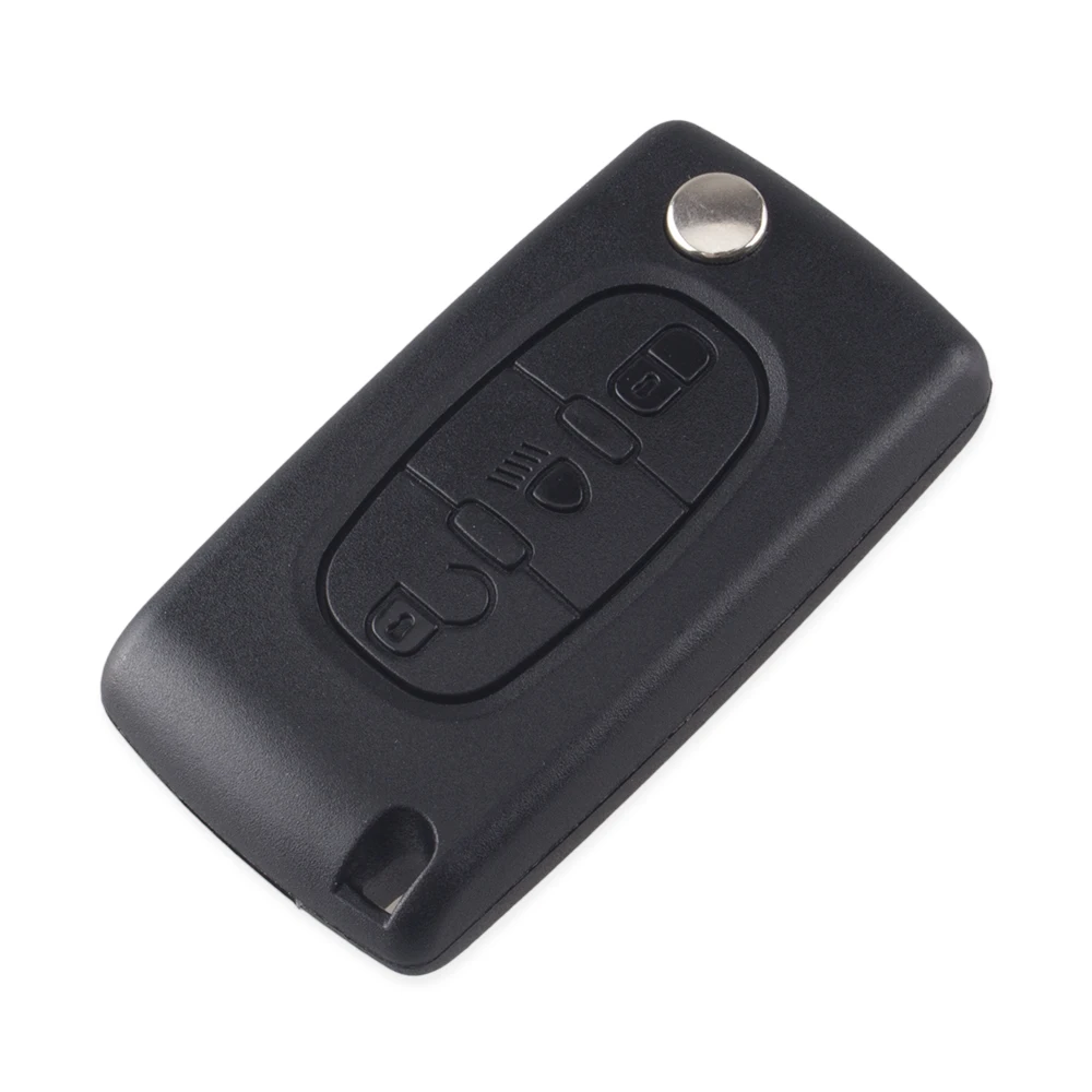 KEYYOU per CITROEN C2 C3 C4 C5 C6 C8 Remote Flip Key Shell Case Fob 3 pulsanti senza scanalatura CE0536