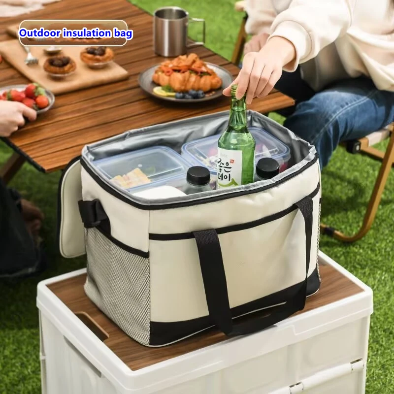 

Large-Capacity Square Ice Packs Minimalist Insulated Lunch Box Bag Crossbody Fresh-Keeping Picnic Bag for Outdoor Use Portable