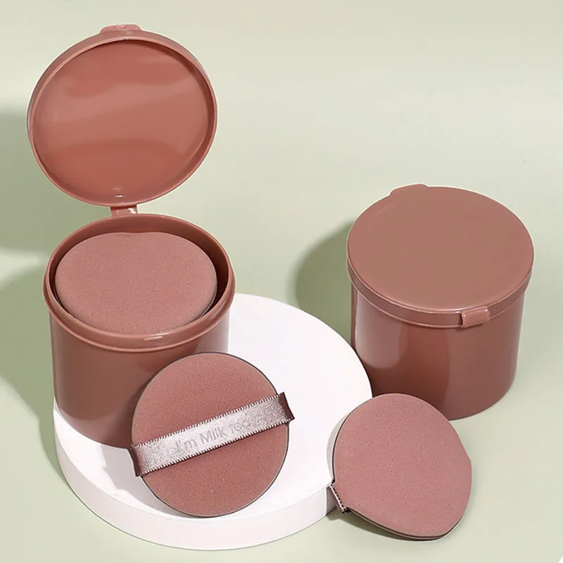 7개 에어 쿠션 퍼프 습식 및 건식 재사용 가능한 스펀지 메이크업 도구 액체 크림 파운데이션용 보관 케이스 포함 퍼프 HZFP01