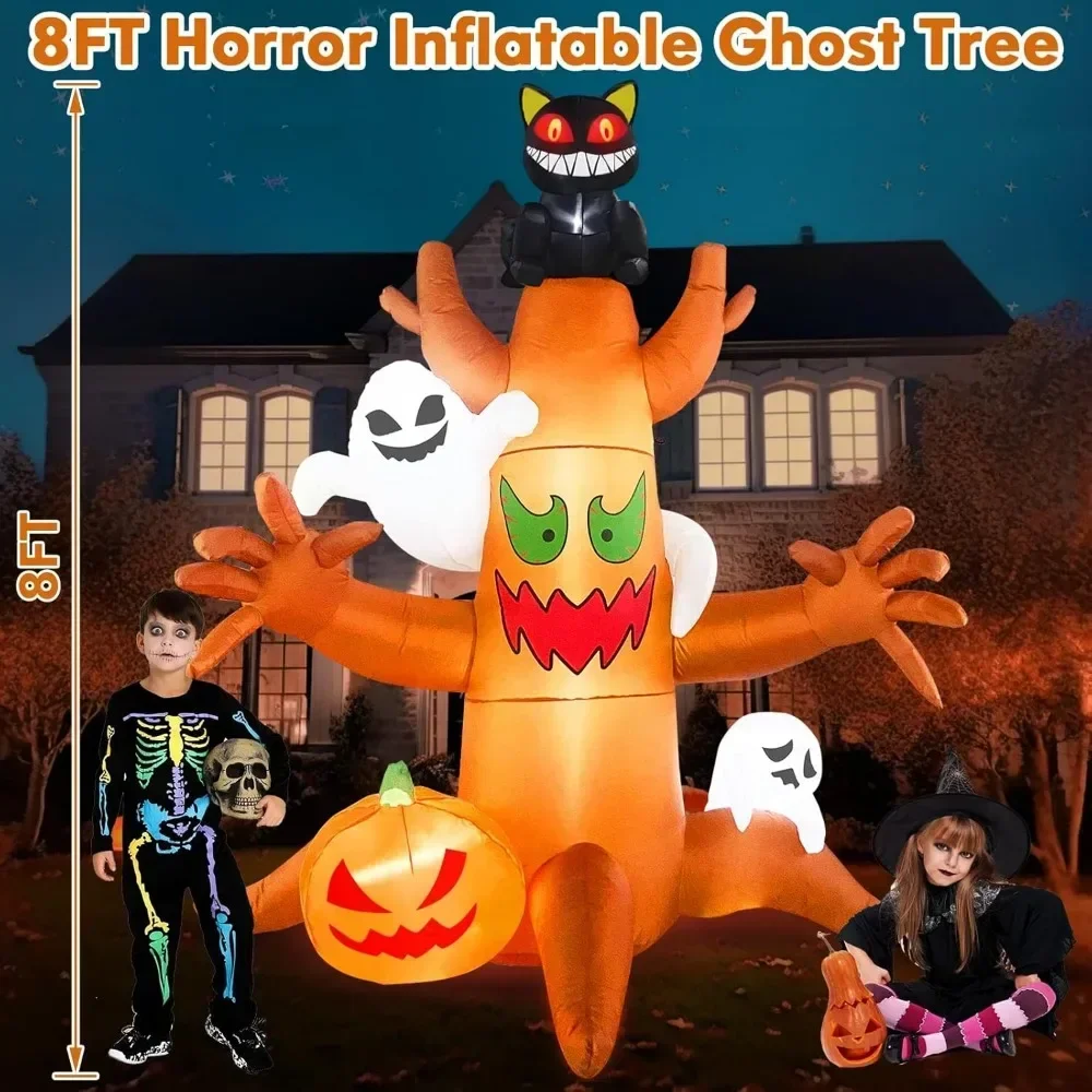 8-foot Large Halloween Inflatable Toy Outdoor Decoration, Halloween Inflatable Decoration with Built-in LED Lights