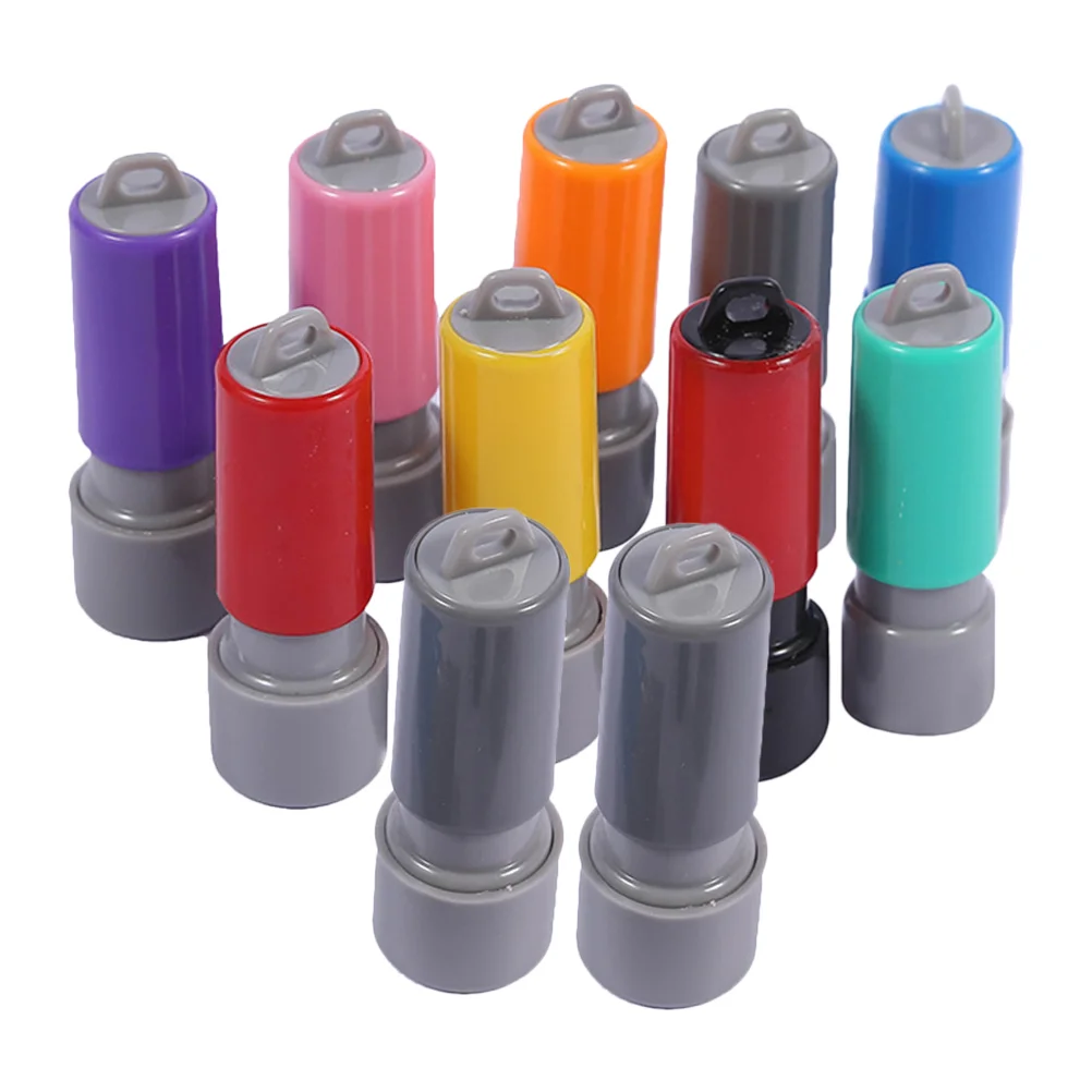 10 stks Naam Stempel Maken Tool Gegraveerde Seal Stempel DIY Graveren Seal Case Met Inkt Pad zelf inkt postzegels vakantie