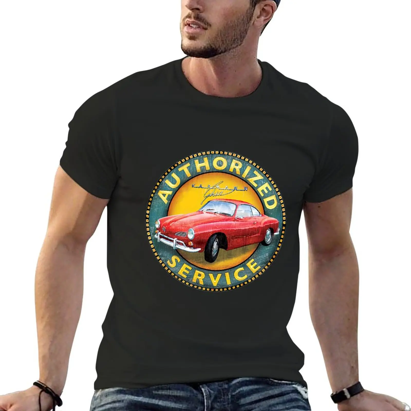 Mechanic T-ShirtAuthorized Service - Karmann Ghia T-Shirt summer top custom t shirt graphics t shirt Men's t shirts