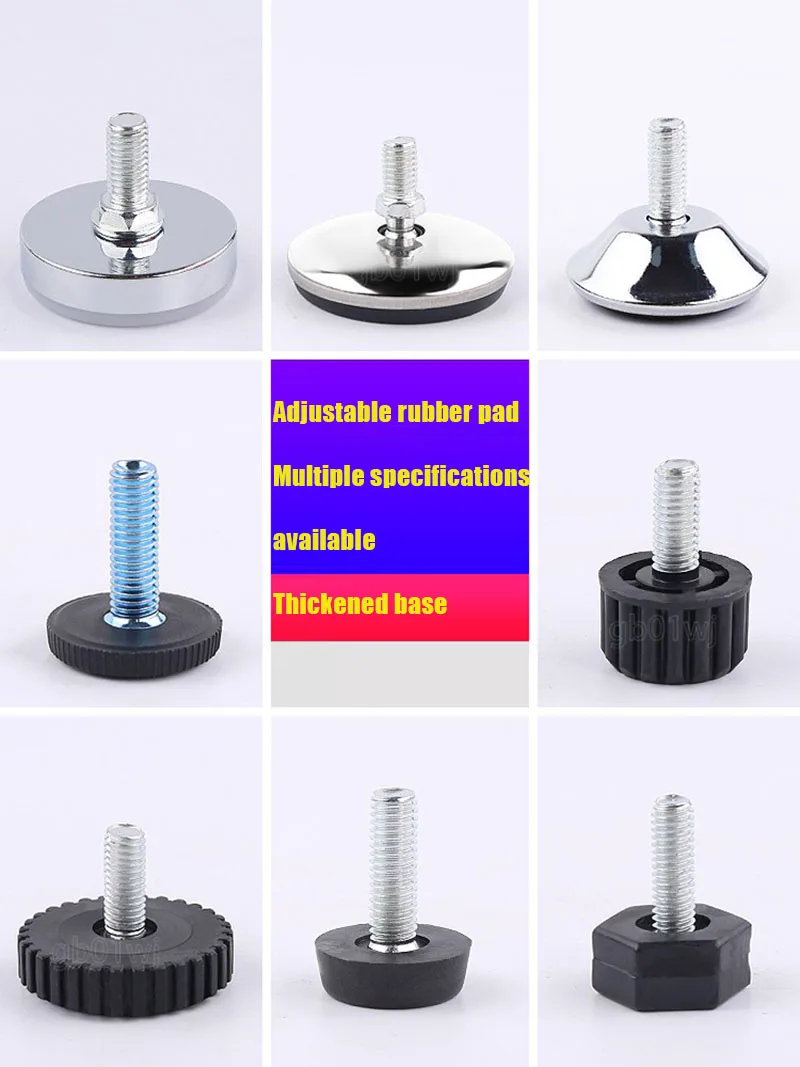 M6 M8 M10 Adjustable Leveling Chair Leg Feet Furniture Mat Screw-in Base Sofa Bed Cabinet Table Floor Protector Anti-slip Pad