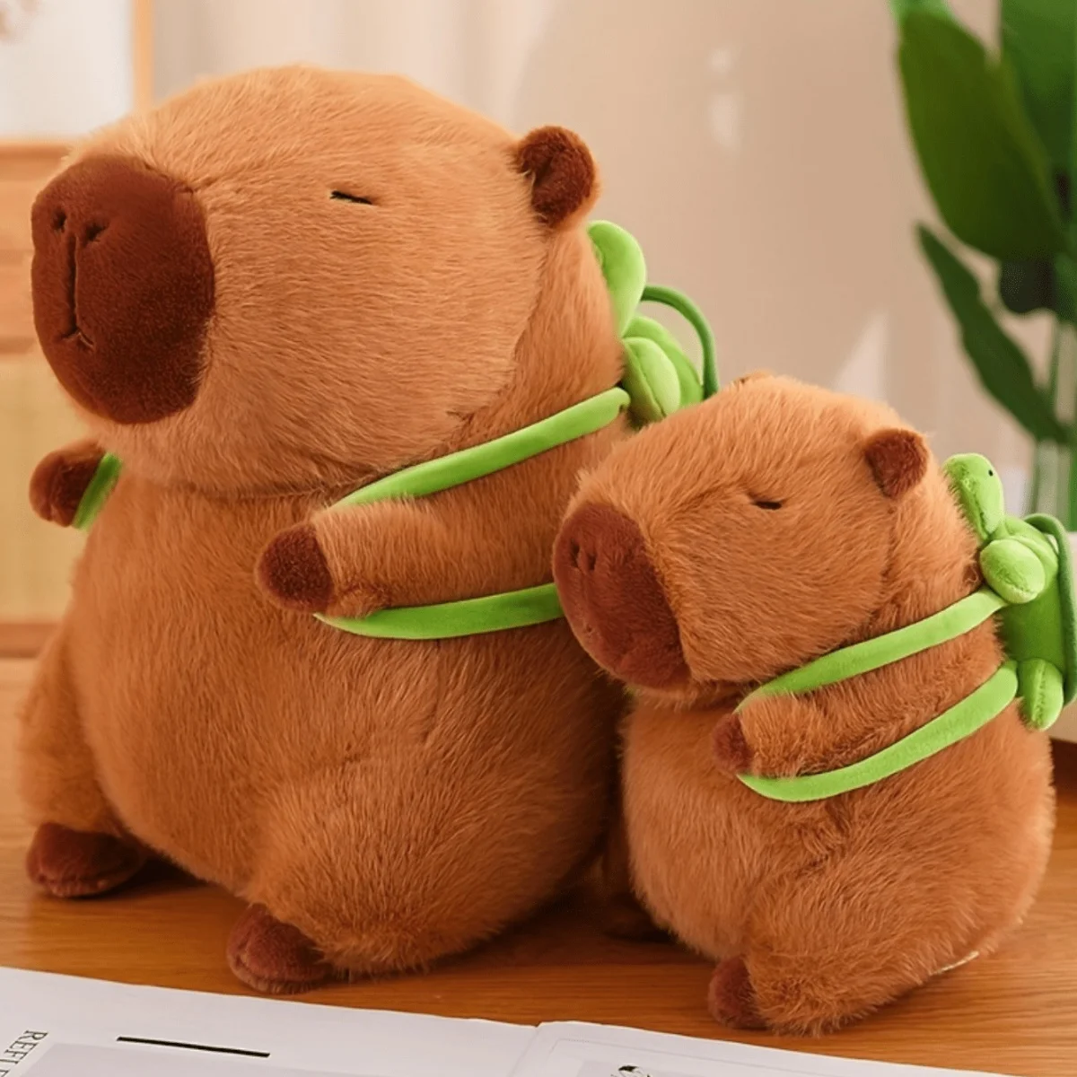 New Upgrade 23cm Cute Capybara With Backpack Plush Toys Sitting Lovely Cartoon Animals Stuffed Dolls Holiday Gift Home Decor Sof