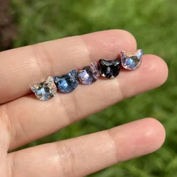 16g 20g Surgical Steel Internally Threaded Cat CZ Gem Tragus Cartilage Helix Labret Stud Earrings Daith Piercing Woman  Jewelry