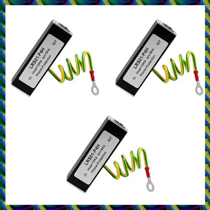 واقي عرام فاكس الهاتف اليومي 3X مانع الرعد RJ11 Kl01-P4H أسود RJ11 ADSL