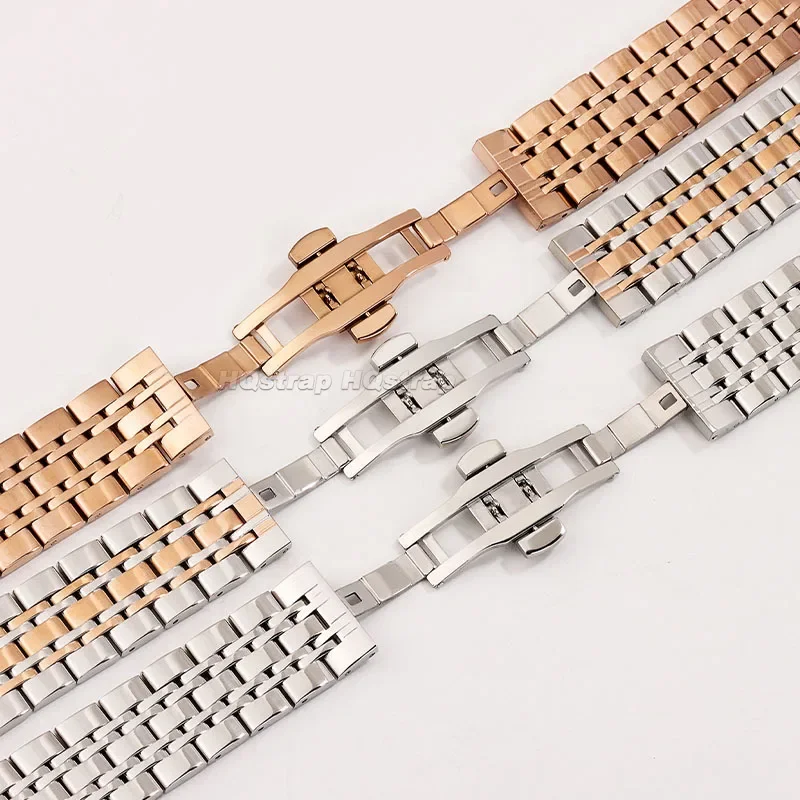 18mm 20mm 22mm pulseira de metal dobrável fivela pulseira de aço inoxidável sólido para homem mulher cinto de substituição universal