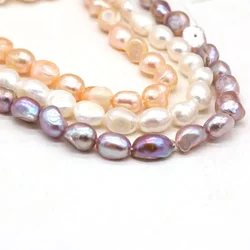 Natural Freshwater Baroque Pearl Beads 8-9mm White Purple Orange Loose Spacer Beads for Jewelry Making DIY Nacklace Bracelet