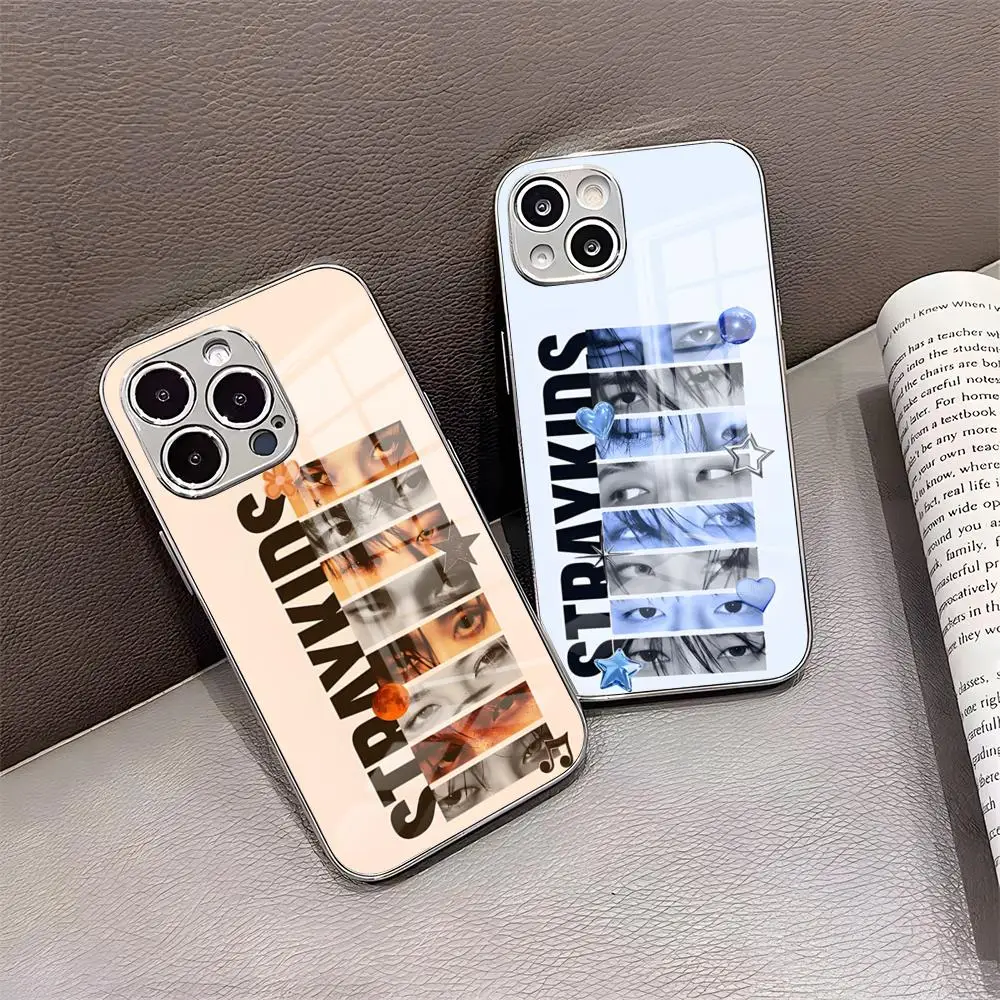 Kpop S-Stray K-Kids Phone Case For IPhone 17 Pro Max 15 Pro 16 14 Plus 12 13 Mini 11 Pro Shockproof Glass Cover