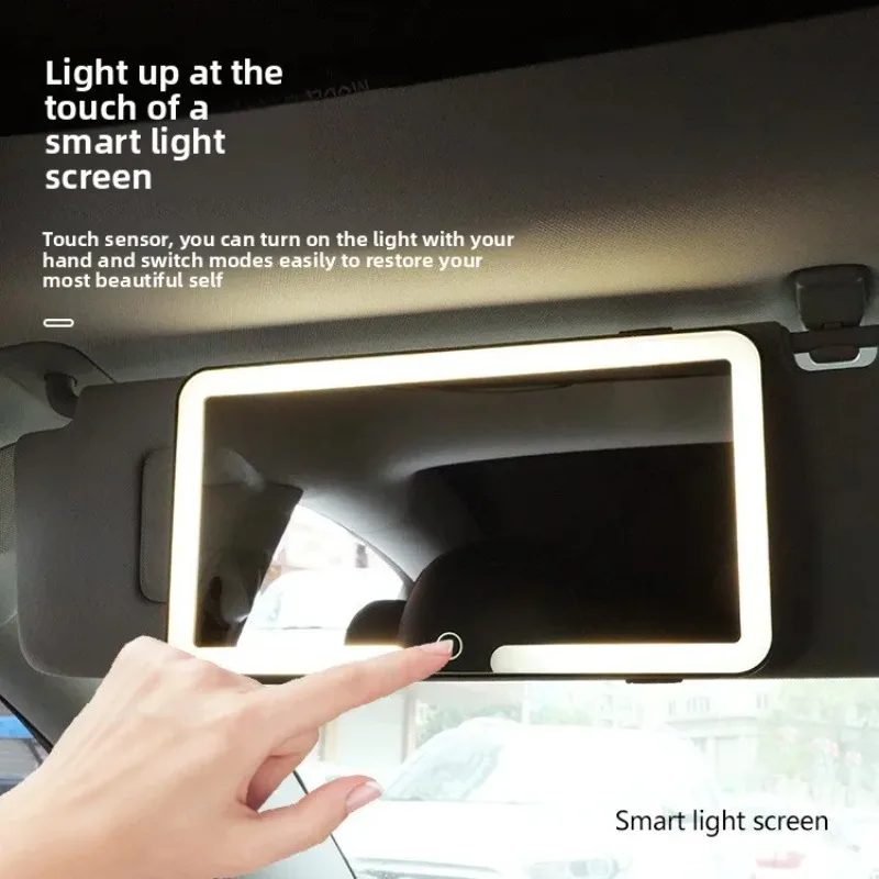 High definition car makeup mirror with Light Emitting Diode light visor fill light interior accessories fashion desktop mirror