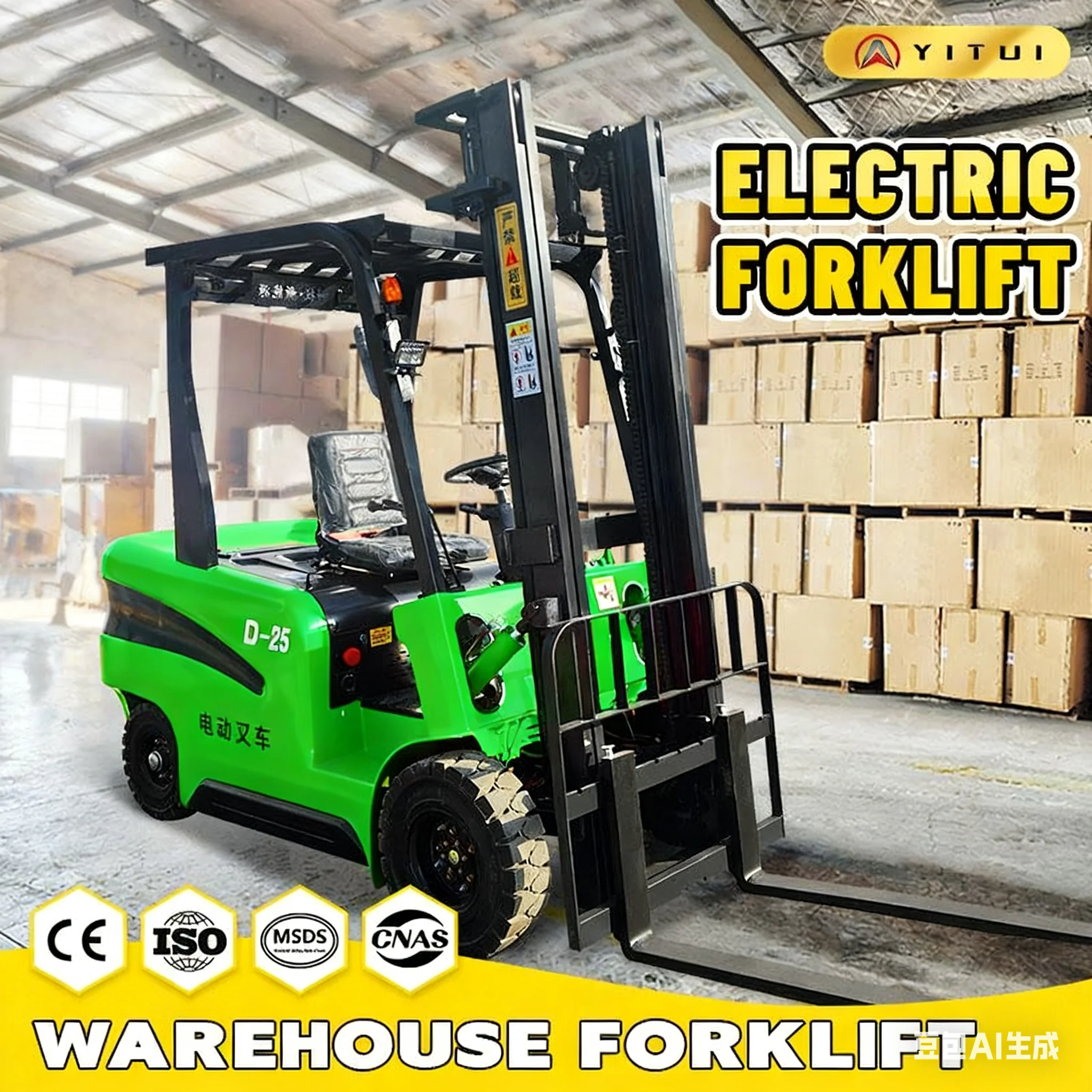 رافعة شوكية كهربائية صغيرة موفرة للطاقة وموفرة للوقود لتحميل البضائع مخصصة للعائلات رافعة شوكية صغيرة 2.5 طن 3 طن