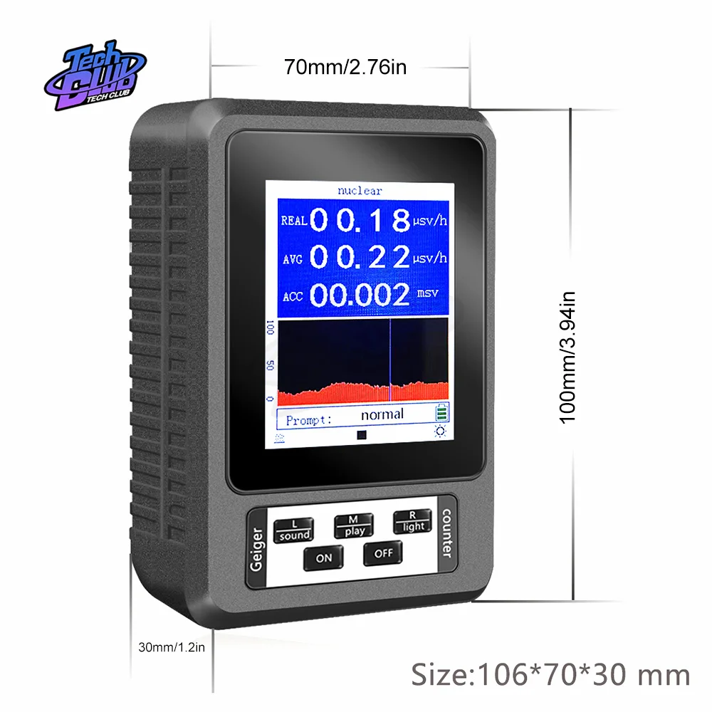 Nuclear Radiation Detector Color Display Screen Geiger Counter Personal Dosimeter Marble Detectors Beta Gamma X-ray