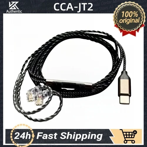 CCA JT2 Cable de auriculares C Pin Cable mejorado USB C 2PIN 0,75 MM Cable de auriculares Cable de auriculares para CCA KZ Castor pro edx pro x