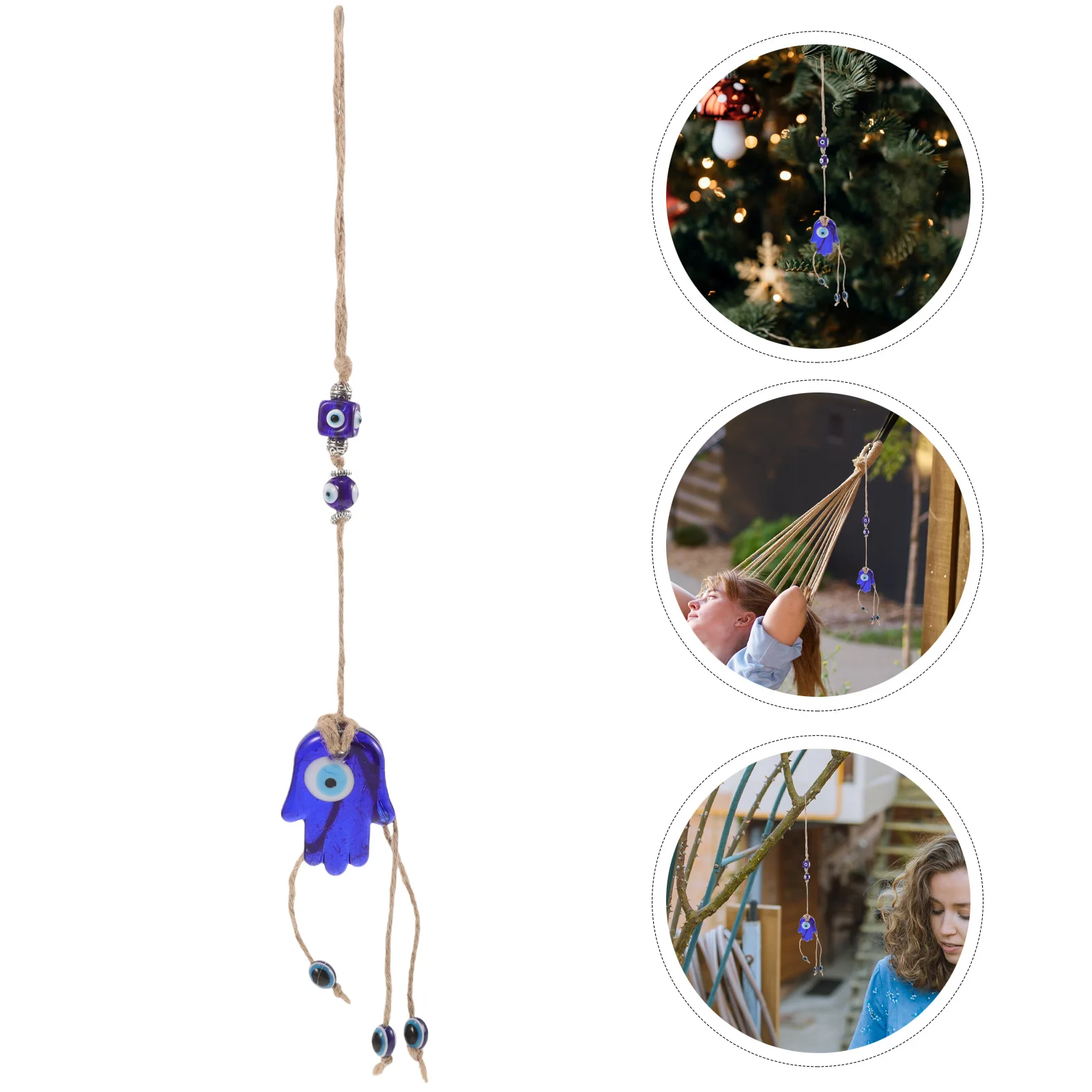 

1pc Blue Eye Home Decoration Turkish Style Glass Wall Hanging Decor For Home Office Evil Eye Palm Charm Hanging Crafts