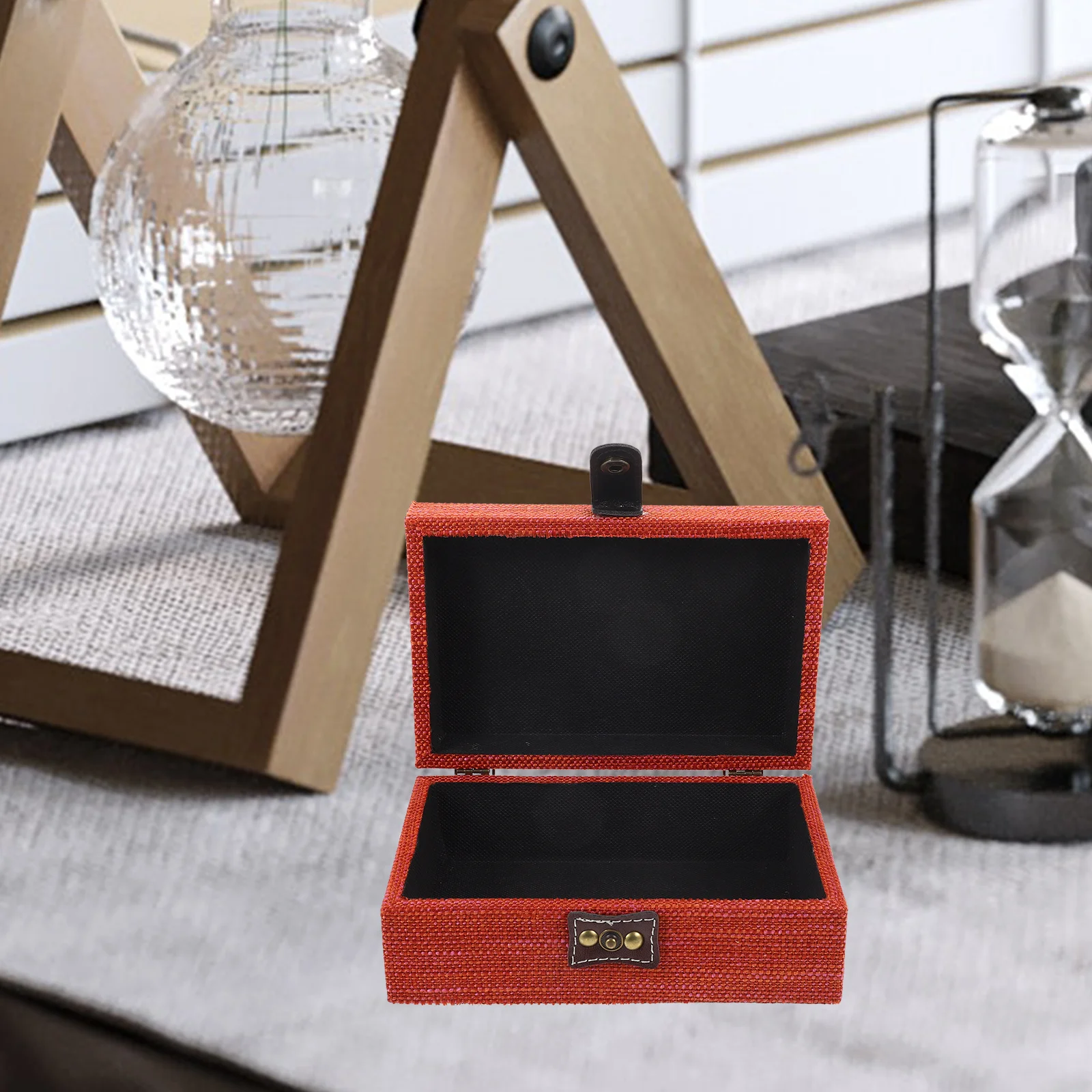 

Linen Texture Storage Box Jewelry Organizer Travel Case For Necklace Earring Trinket Box Portable Jewelry Holder Container For