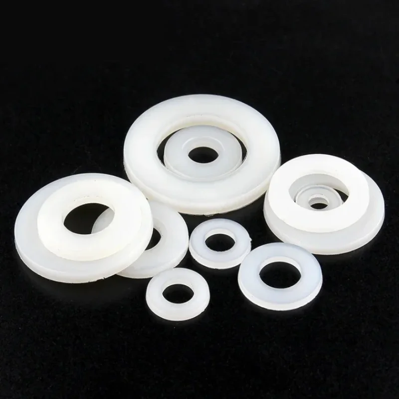 20-100pcs Nylon Washer Flat Gasket Plastic Sealing Hard Washers White M2 M2.5 M3 M4 M5 M6 M8 M10 M12 M14 M16 M18 M20