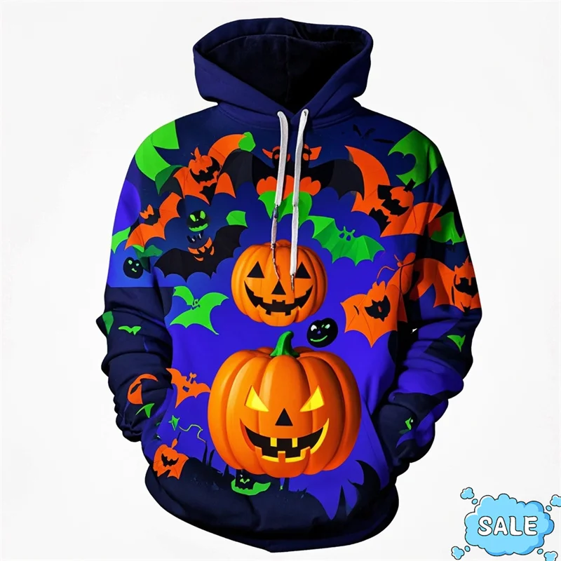 

Harajuku 3D Halloween Day Printed Hoodies All Saints' Day Pumpkins Graphic Hooded Sweatshirts Fashion Funny Pullovers Hoodie Top