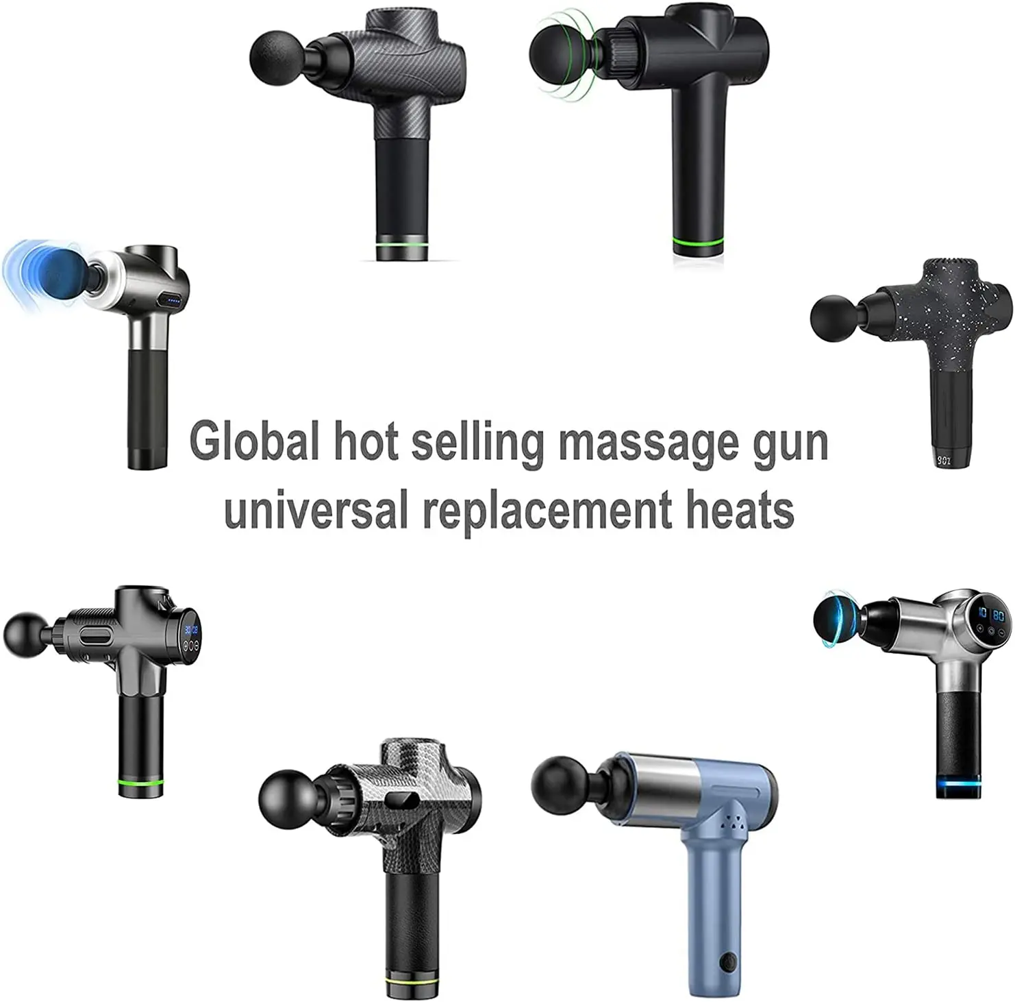 Massage Gun Heads for Hypervolt Go Replaceable Massager Gun Attachment 4 Different Muscle Massager Heads Tools For Home Pain