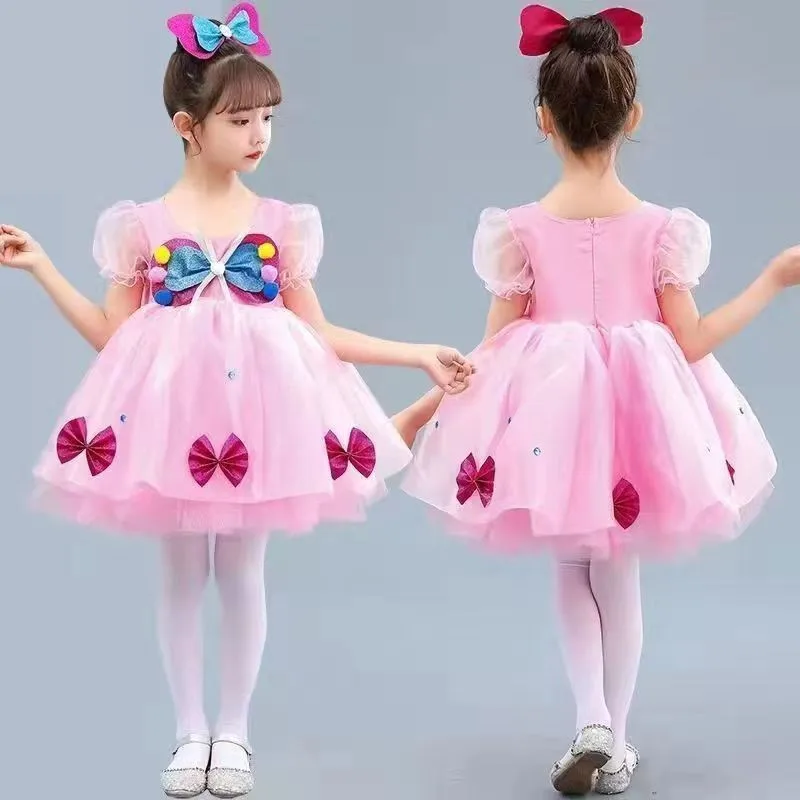 

Children's Performance Clothes Gauze Skirt Pink Butterfly Girls Princess Skirt Boys Suit Kindergarten Performance Dance Clothes
