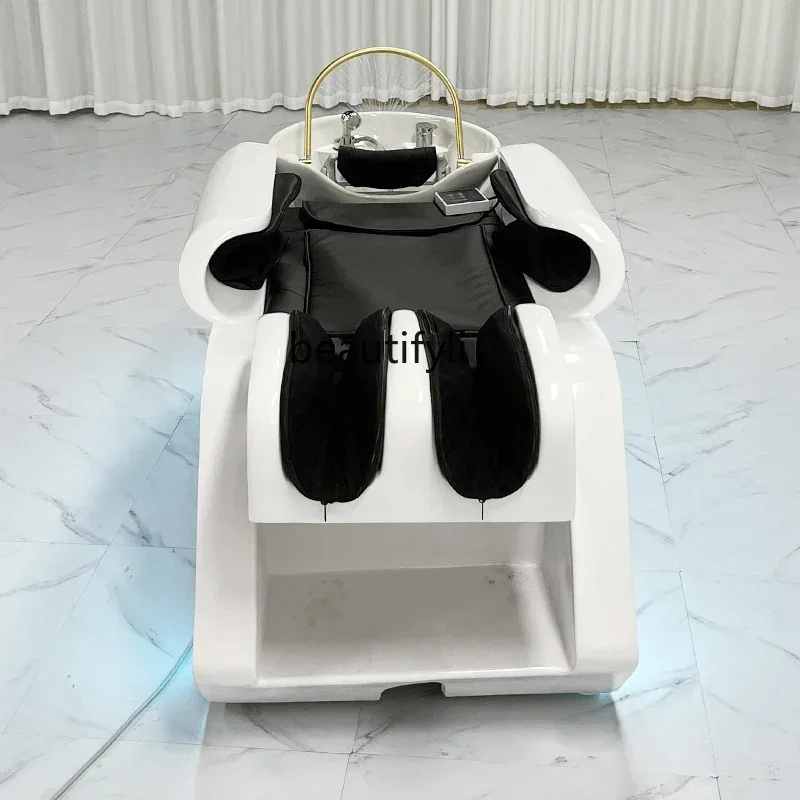 

smt7486 new High-End Automatic Intelligent Electric Massage Shampoo Bed Barber Shop Special Water Circulation Fumigation Head Th