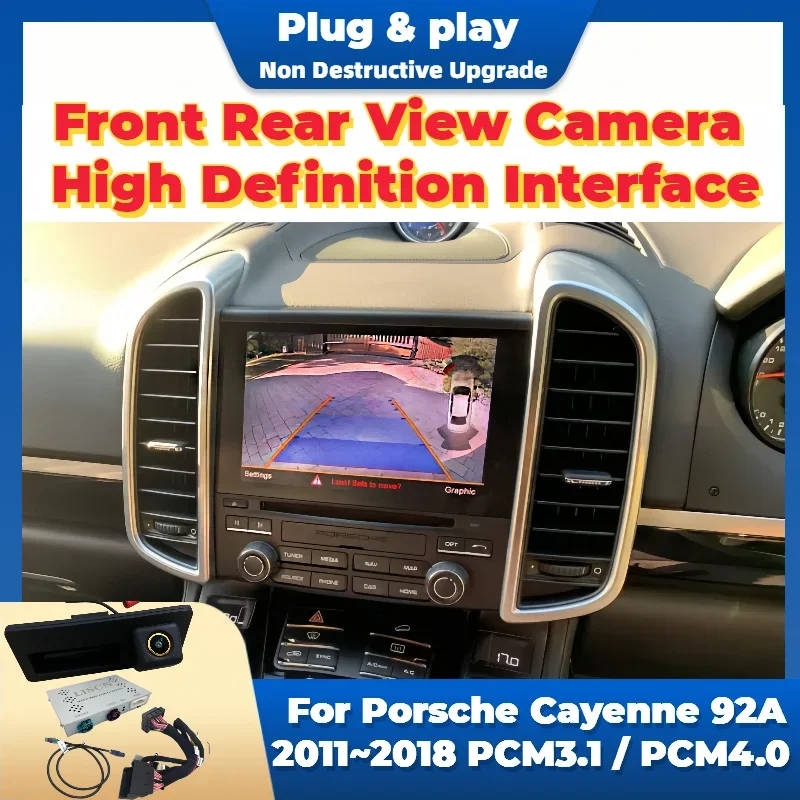 Front Rear View Backup Camera Interface For Porsche Cayenne 92A 2011~2018 Original Screen Plug & Play Reverse Camera Kit Special