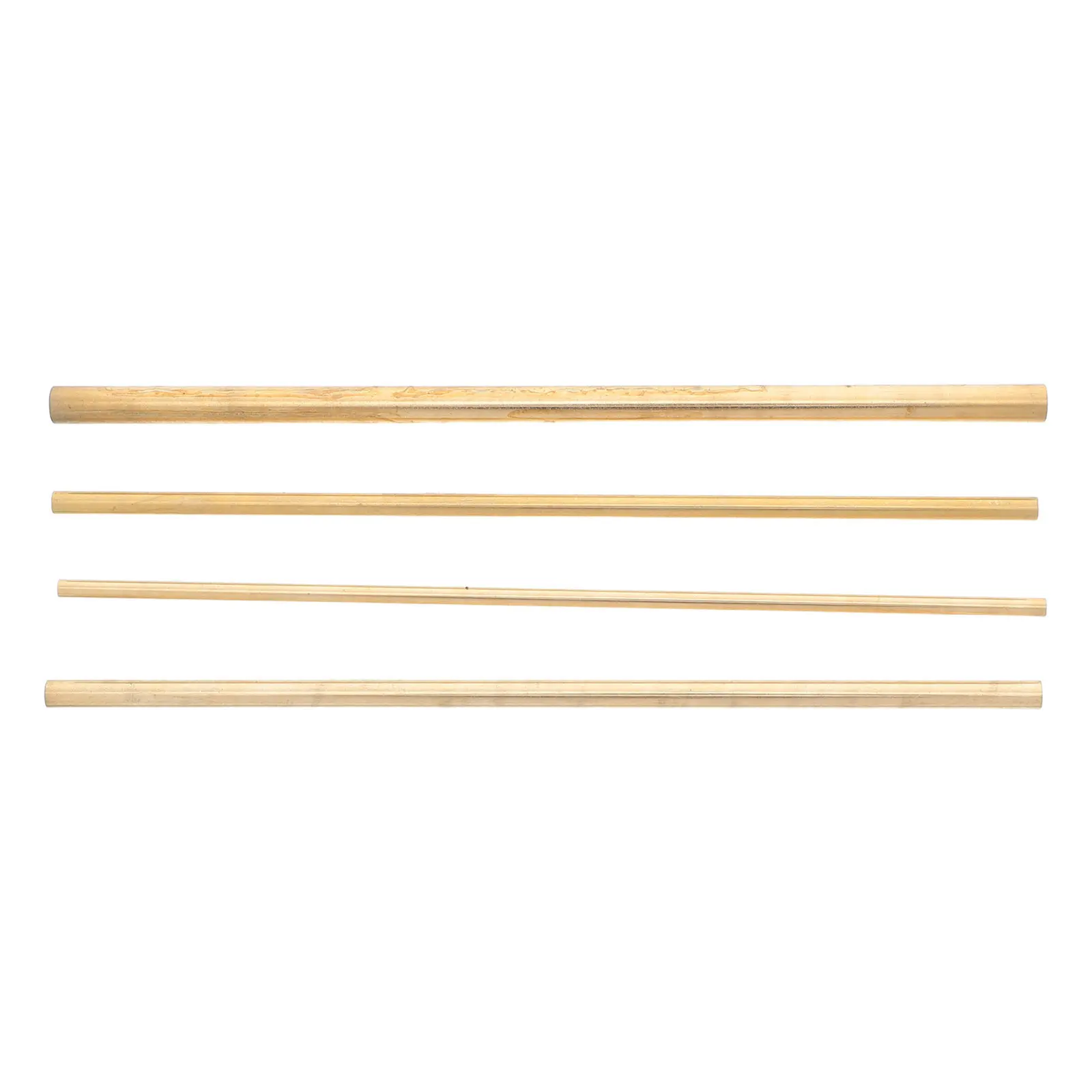 4Pcs Brass Rod Set Solid Round Polished Brass Bars for Lathe Handle Replacement DIY Craft Making Lathe Stock Material
