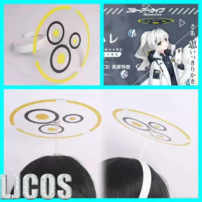 

Game Blue Archive Omagari Hare Cosplay Halo Headwear Hair Crown Student Hairpin Cosplay Costume Handmade Hair Accessories Gifts