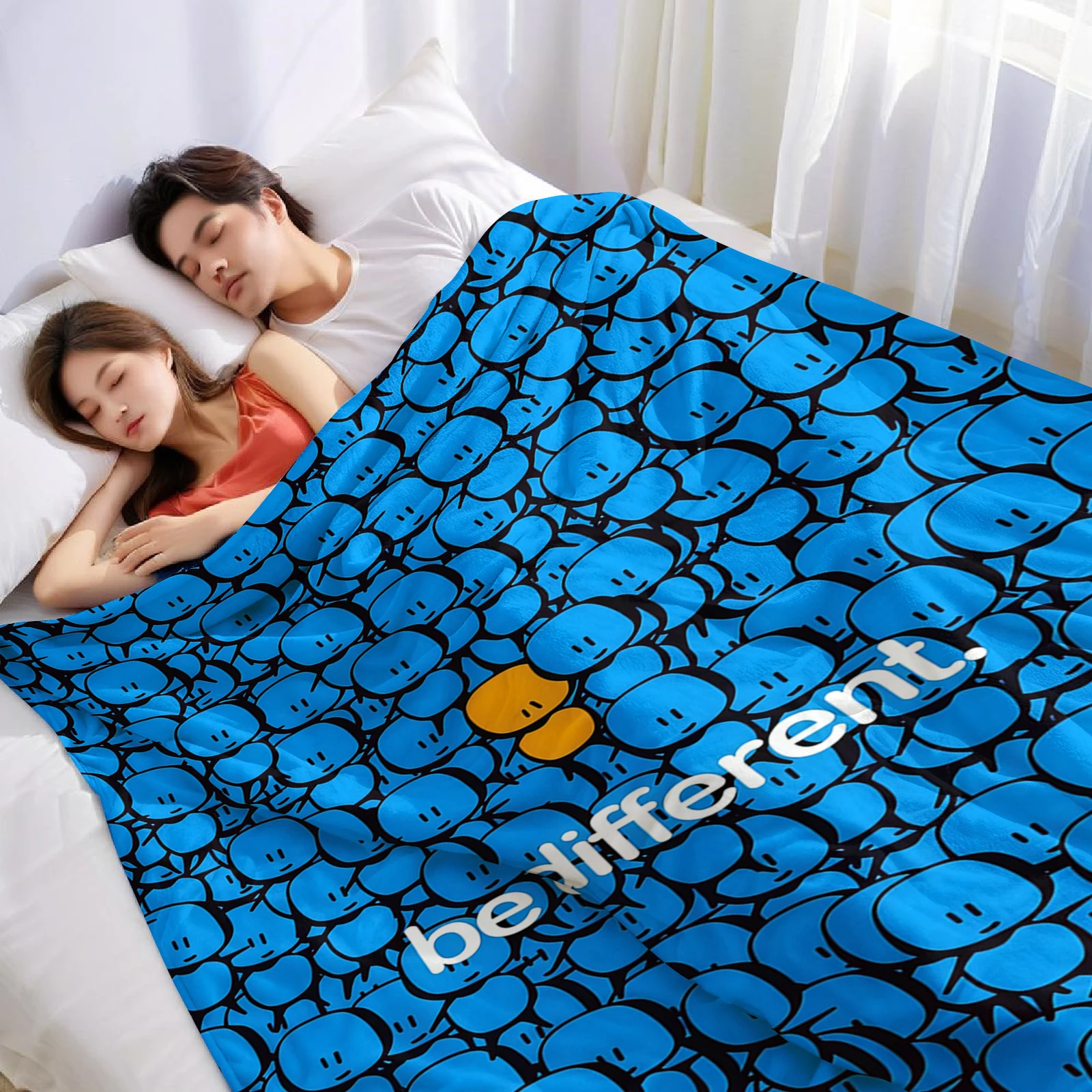 Be Different Art Christmas Fleece Throw Blanket Soft Warm Cozy Xmas Home Decor for Bed Sofa Couch Holiday Present