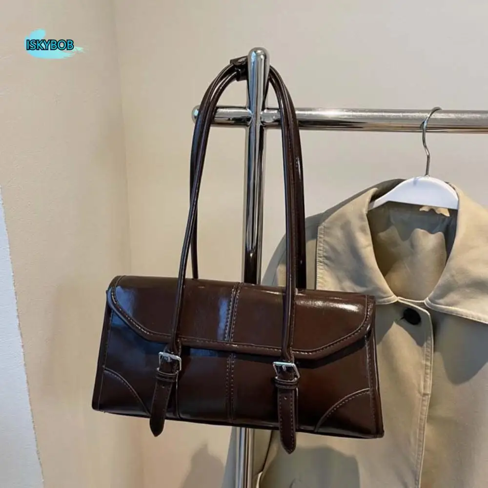 

Square Retro PU Shoulder Bag Messenger Bag Large Capacity PU Underarm Bag PU Leather Korean Style Retro Handbag Lady Gift