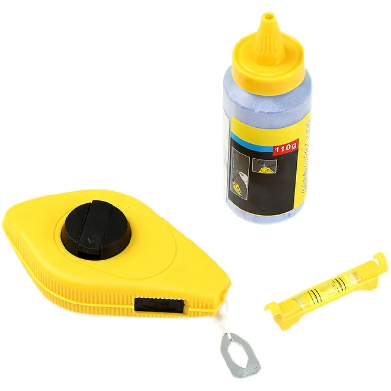 Chalk Box Reel Line Set with 15 Meters Long Chalk Line, Marking Chalk 110g, Chalk Reel for Woodworking, Construction