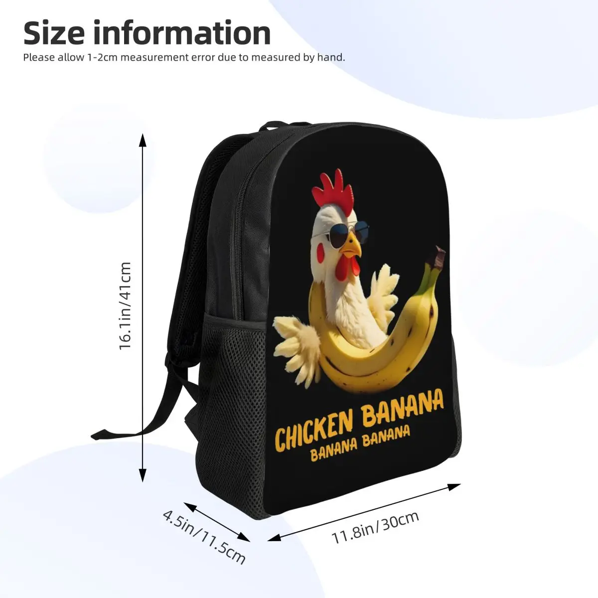 Divertido pollo plátano italiano Brainrot mochila para adolescentes deportes estudiante mochila de negocios hombres mujeres ordenador portátil bolso de hombro