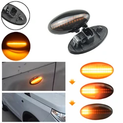 Dinamik LED yanıp dönüş sinyal lambası yan ikaz lambaları Peugeot 307 için 206 407 107 607 1007 Citroen C1 C2 C3 C5 C6 göstergesi