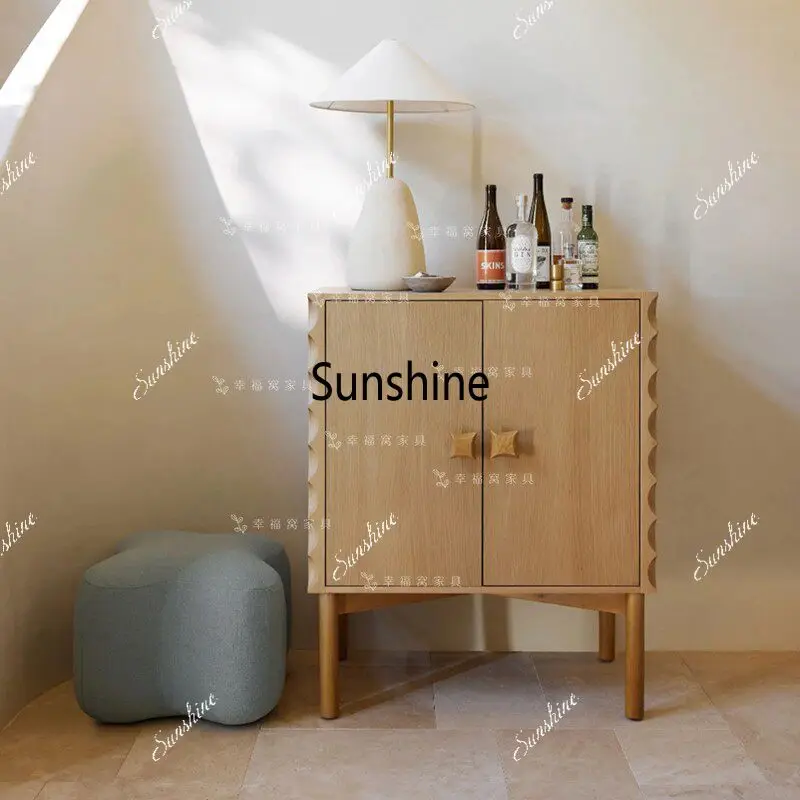 

Simple French solid wood vintage sideboard sofa storage cabinet
