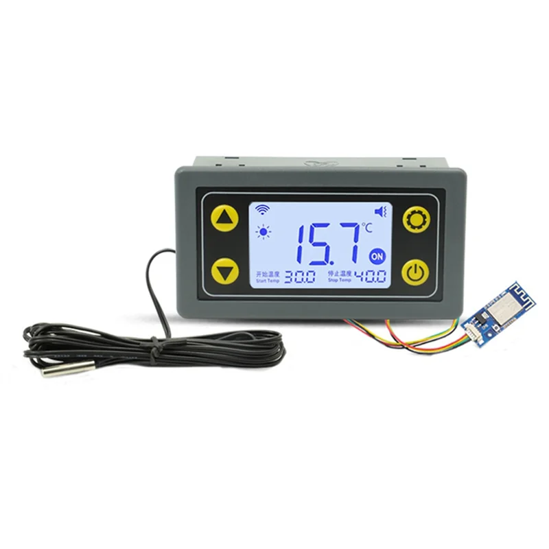 

ST10W 10A Remote WIFI Thermostat Temperature Controller Module DC6-30V Heating APP Timing Work Temperature Meter B
