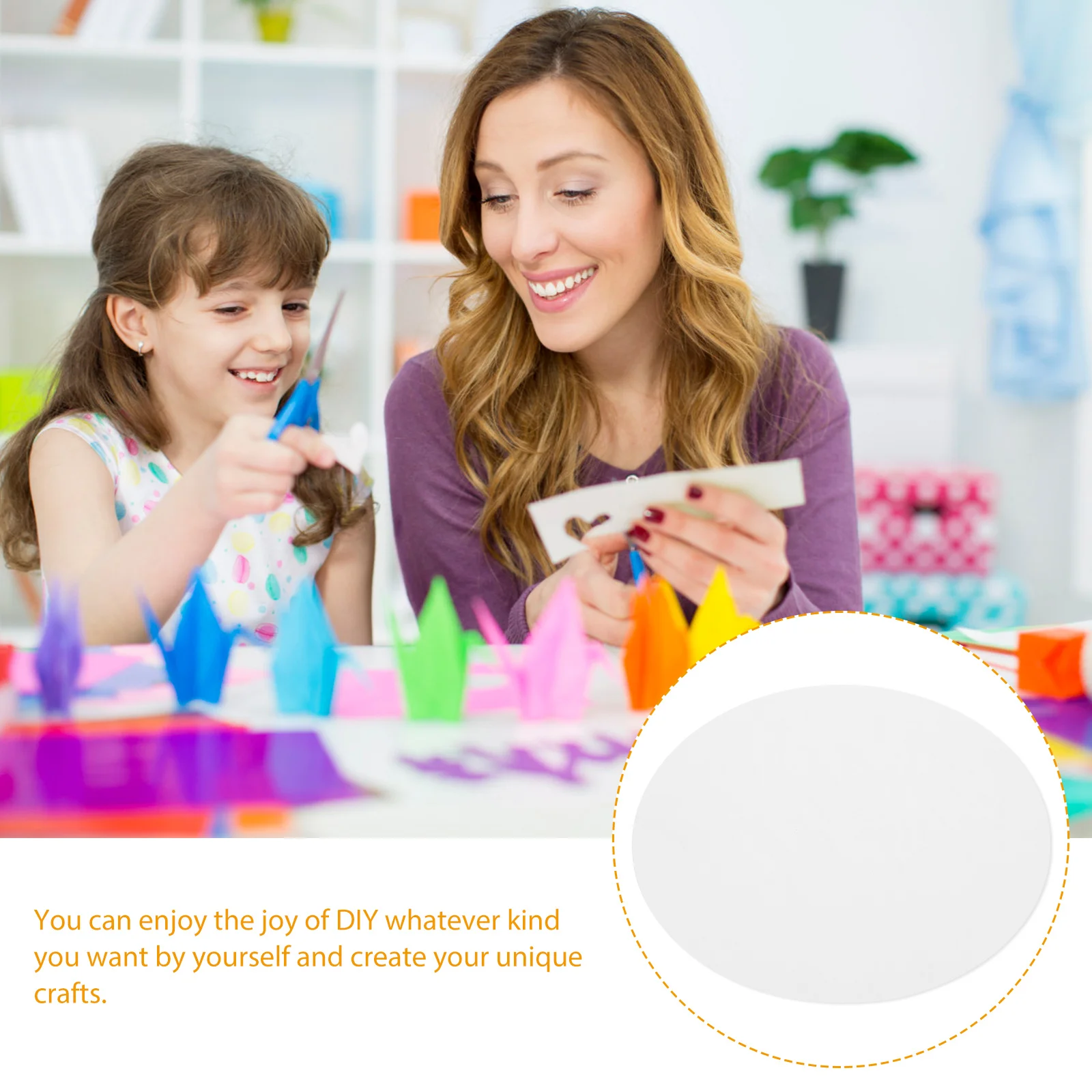 1pcs 1 Bag Of Blank Round Paperboard Diy Craft Making Kit For Kids Teens Durable Drawing Painting Card Paper, Multi-Use Crafts