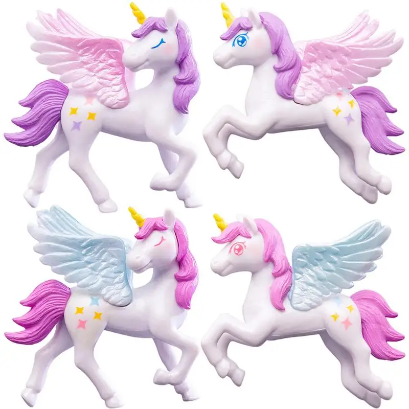 Cartoon MiniUnicorn Lovely Flying Horse Unicorn Figurine Unicorn Cake Toppers Figurines Birthday CakeTopper for Theme Party