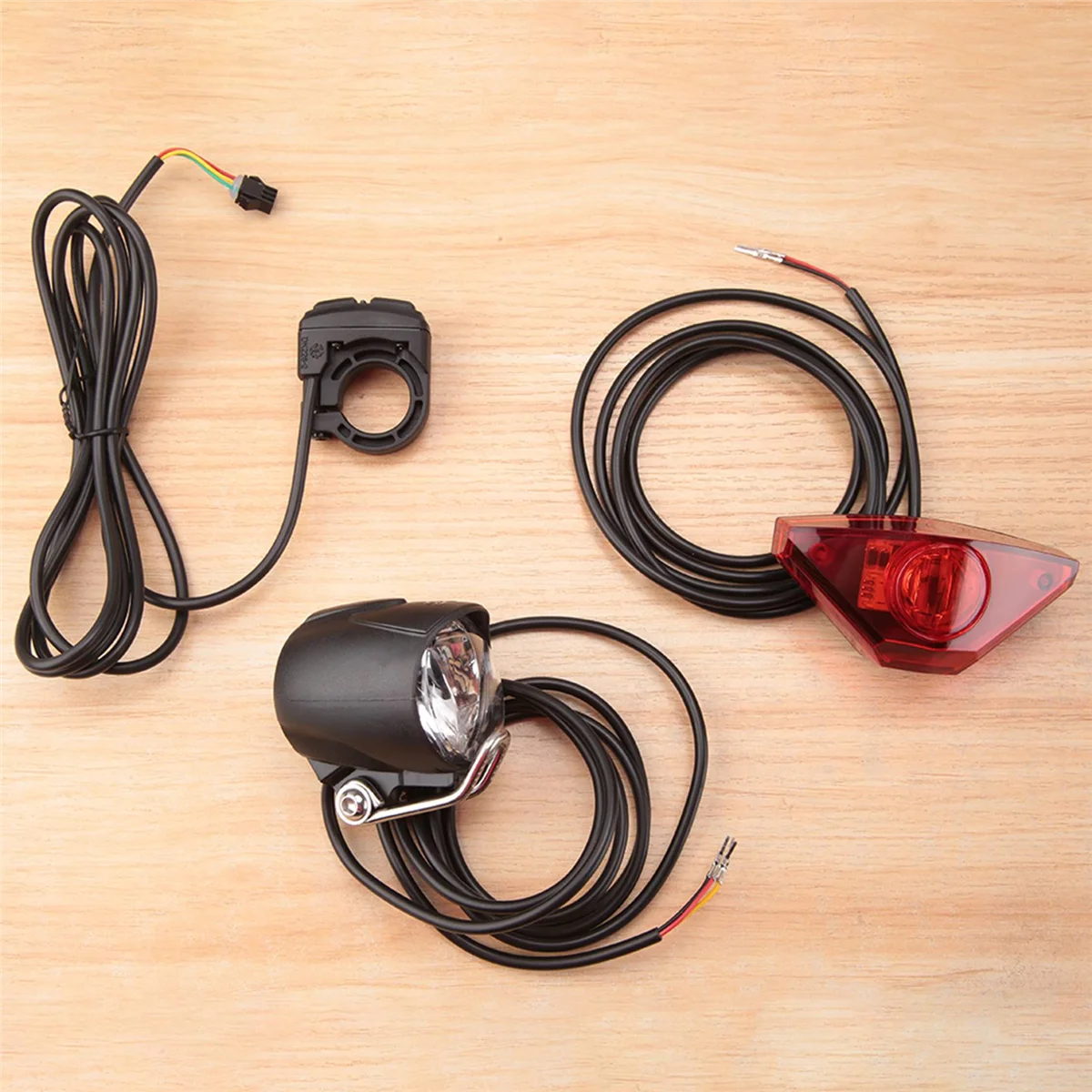 Ebike Light Set Include Ebike Headlight Electric Bike Tail Lamp DC 6V 12V 24V 36V 48V 52V LED Electric Bike Light