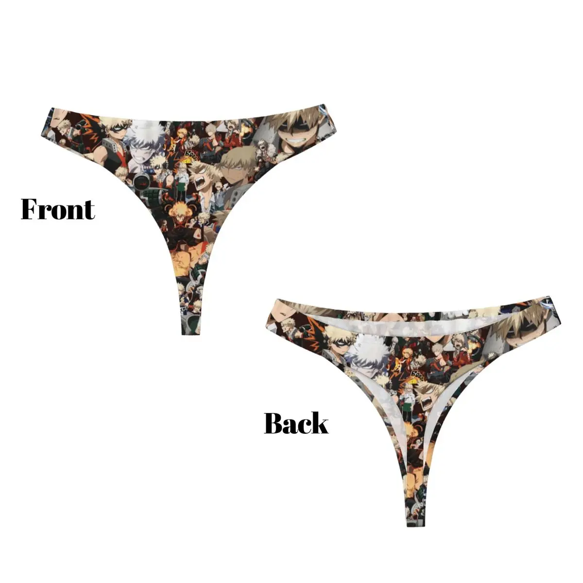 Image of G-String Neuheit Niedrige Taille Sexy My Hero Academia Bakugou Katsuki Höschen Tanga Damenunterwäsche Atmungsaktive Unterhose für Frauen