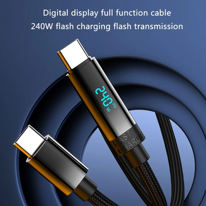 

Кабель PD Display USB C — USB C, 240 Вт, быстрая зарядка и передача данных, 480 Мбит/с для смартфонов, планшетов, ноутбуков