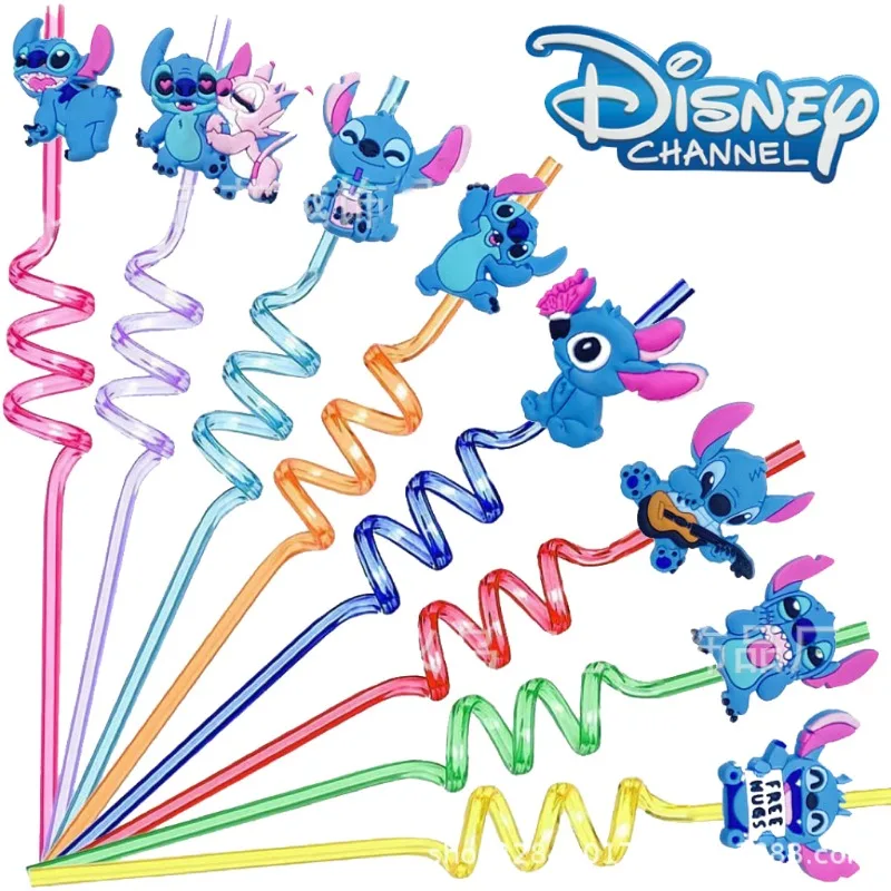 

Disney Stitch Anime Figure Reusable Straws Kawaii Lilo & Stitch Party Decoration Children Holiday Gifts Birthday Party Supplies