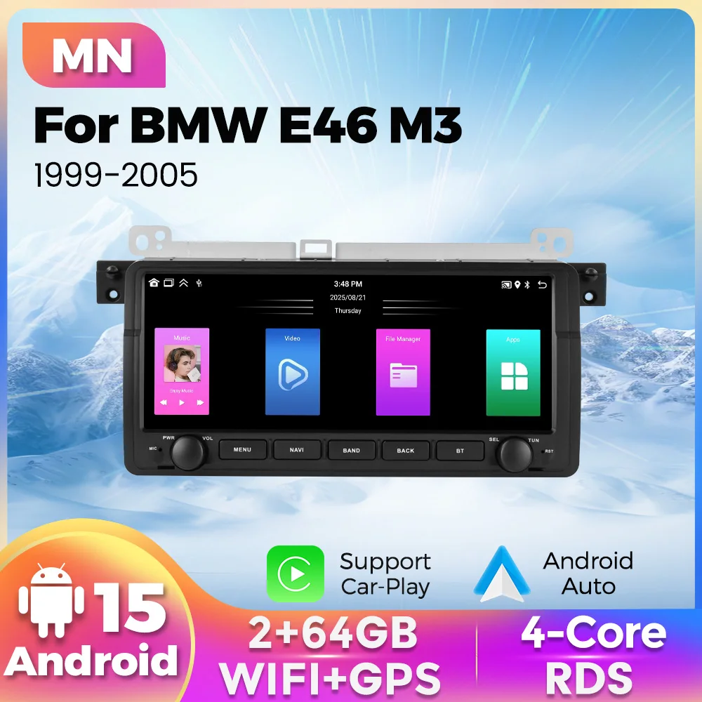 Android 15 10,26 Zoll Auto Spielen Android Auto 2 Din Für BMW E46 M3 1999-2005 Auto Radio multimedia-Player FM Autoradio GPS WIFI BT