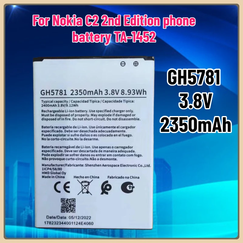 Bateria 3.8V 2350mAh GH5781 do telefonu komórkowego Nokia C2 2nd Edition, bateria TA-145