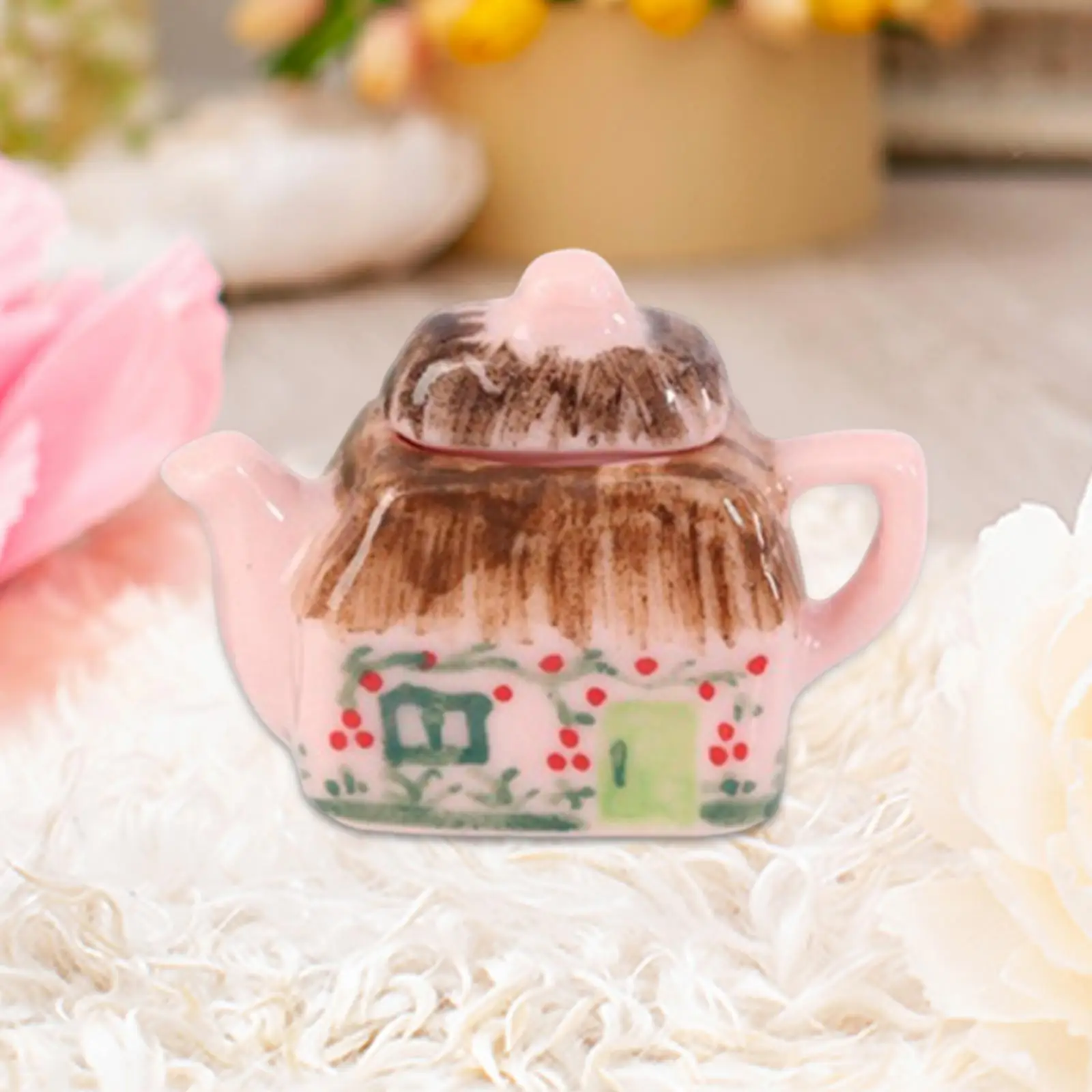 1:12 Bollitore da tè in miniatura Giochi di ruolo Simulazione Stoviglie Decor Modello Mobili per casa delle bambole per soggiorno Sala da pranzo Casa