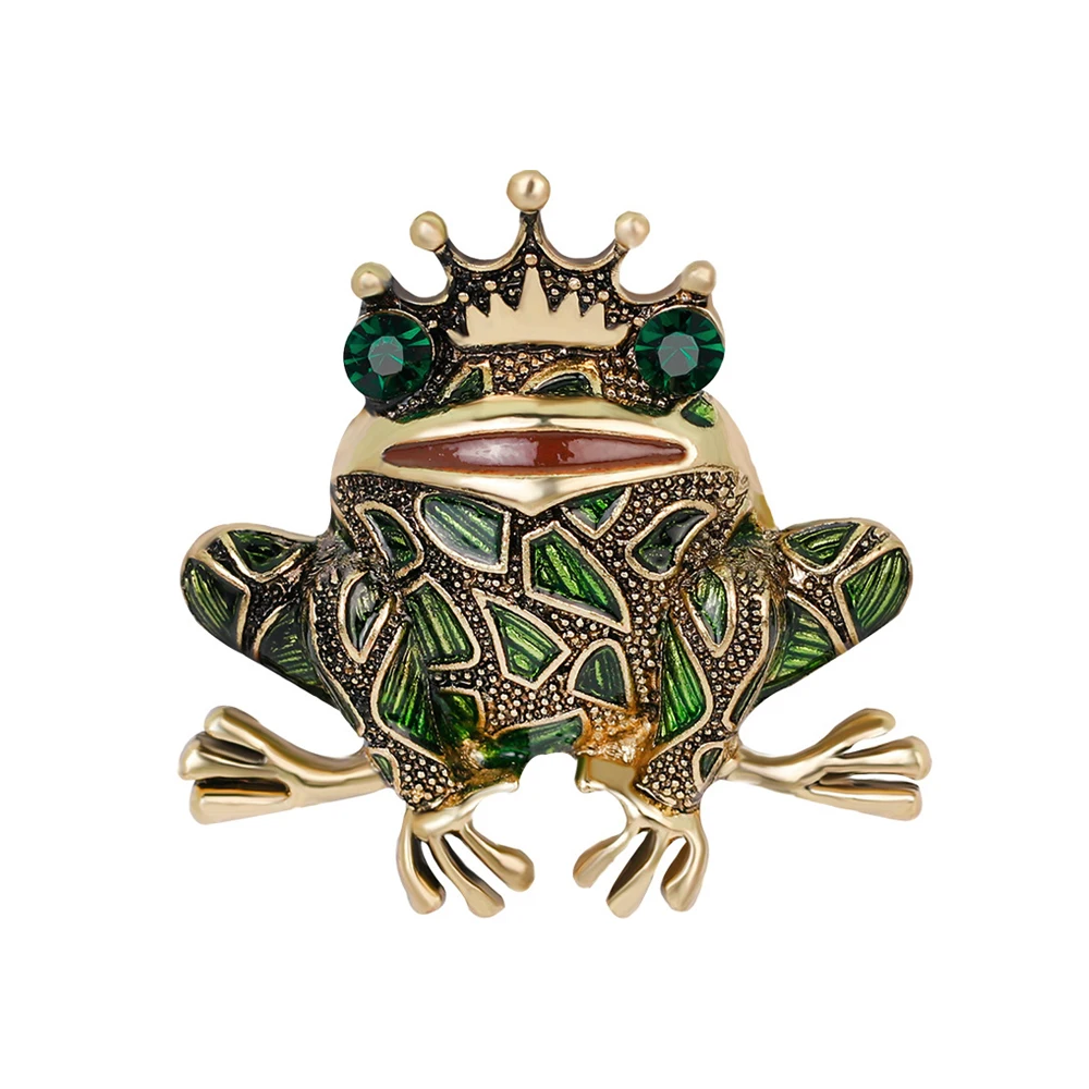 

Cute Little Frog Brooch for Women Lucky Colored Rhinestone Alloy Animal Design Fashion Brooches Pins Jewellery Clothing Ornament