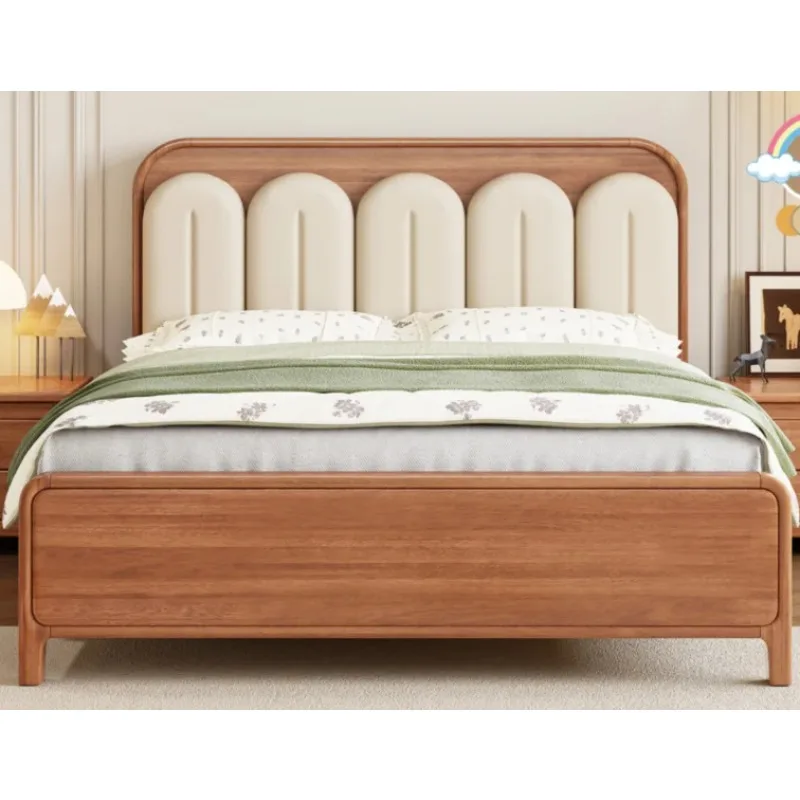 Large Storage Stairway Kids King Bed Frame Custom White Modern Stable Children Bedroom Sleeping Furniture