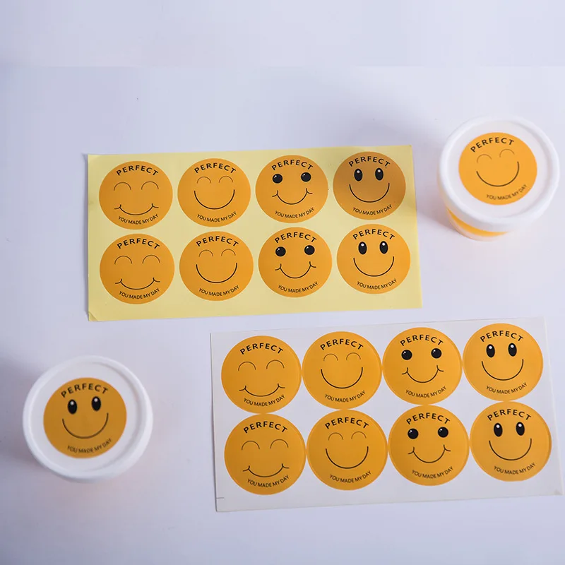 Smiley Face Sticker for Kids Toys Reward Seal Labels Christmas Gift Package Birthday Party Decoration Envelope Sealing 