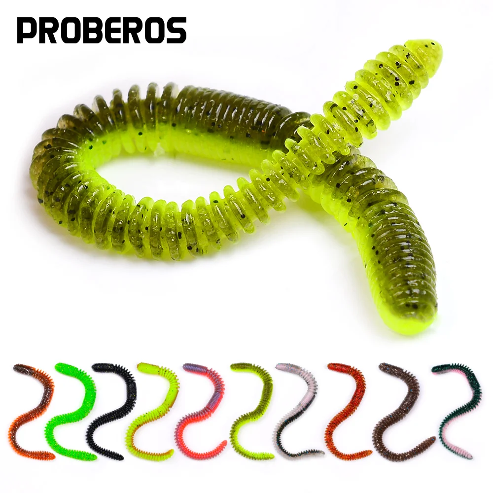 

20PC Soft Plastic Fishing Lures Worms Baits for Bass Trout | Noodle Curly Tail Grub Freshwater Saltwater Lure Set
