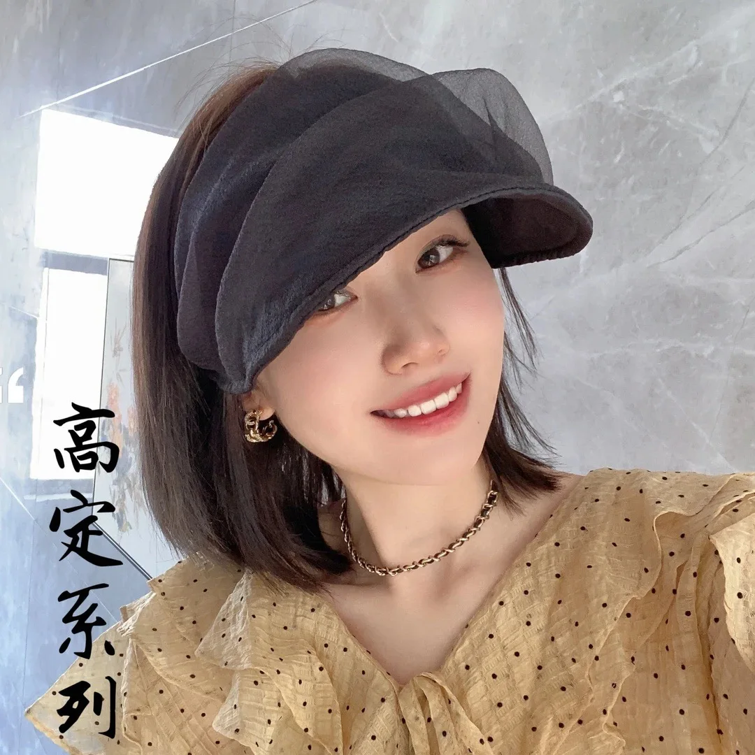 High-end Designer Series, Korean-style Elegant Ballet-inspired Puff Headband Sun Hat  Summer Outdoor Sun-protective Open-top Hat