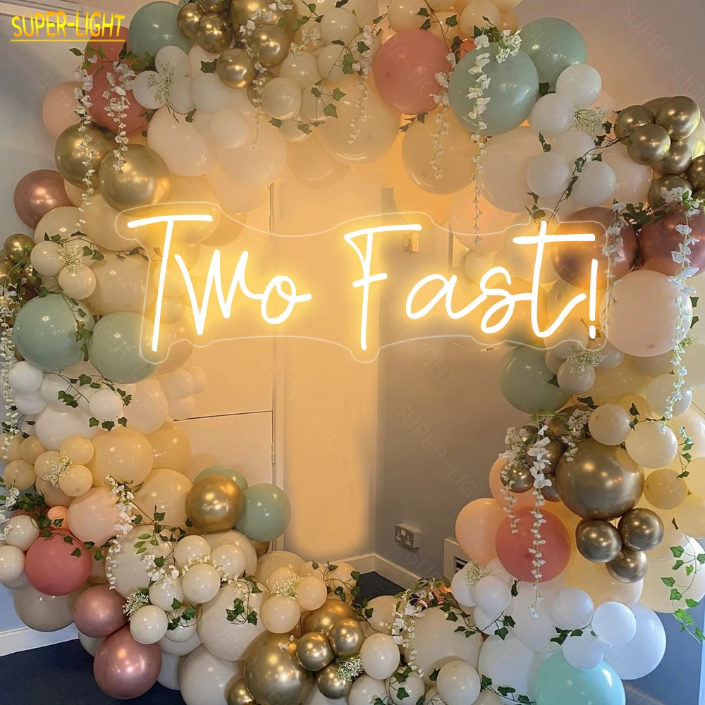 Custom Light Signs 75x25cm Two Fast Neon Signs Birthday Party Wall Decoration LED Personalize Flex Name Sign for Home Decor